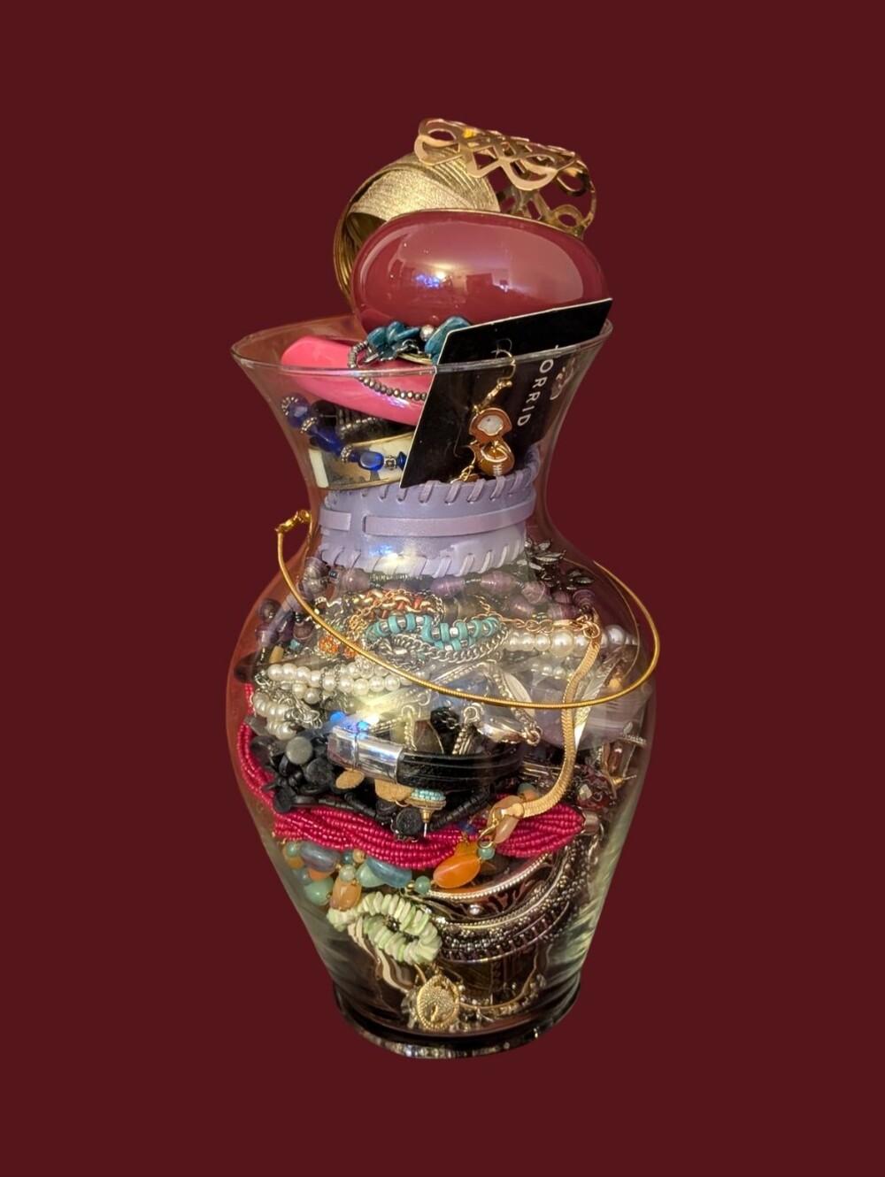 Wearable 5LB Jewelry Jar Of Assorted Costume Jewelry Glass Jar Not Inclu…